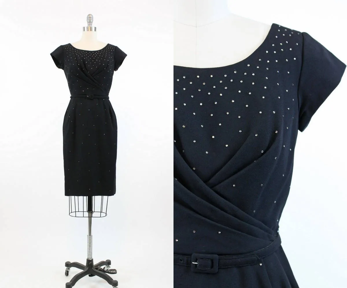 1950s rhinestone dress xs | new fall