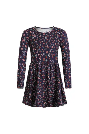 Alma Ls Babydoll Dress (Kids) | Candycane Navy | Kjole fra Liberté Ami