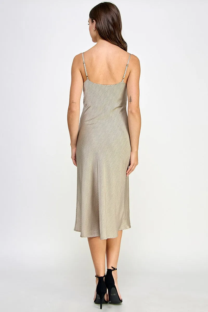 AOS Taupe Satin Cami Dress