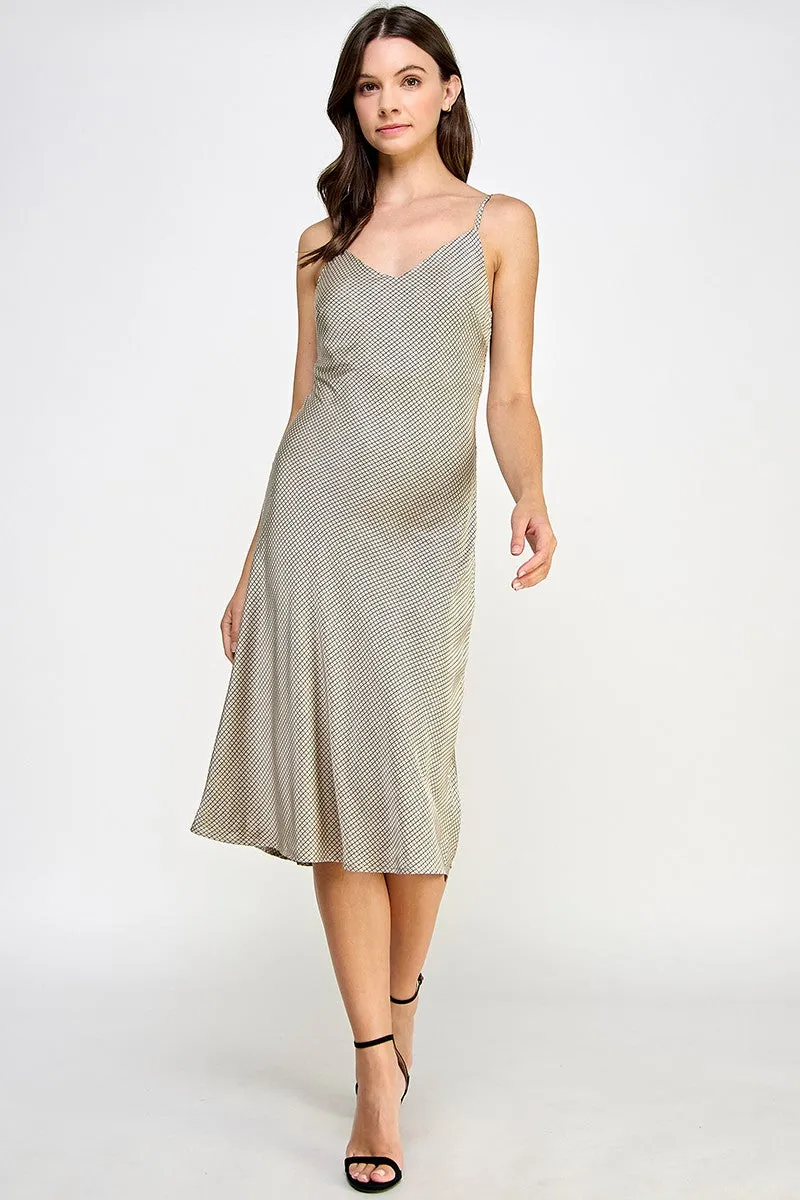 AOS Taupe Satin Cami Dress