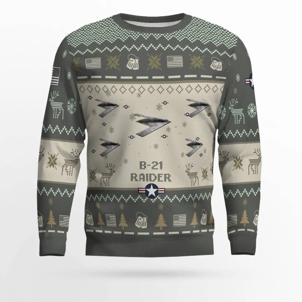 B-21 Raider B21_Aircraft Ugly Sweater, Ugly Sweater Christmas Shirt for Men Dad Veteran