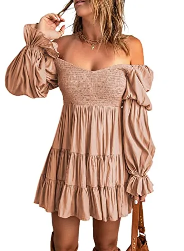 Baby Doll sexy ruffle Off Shoulder Mini Dress