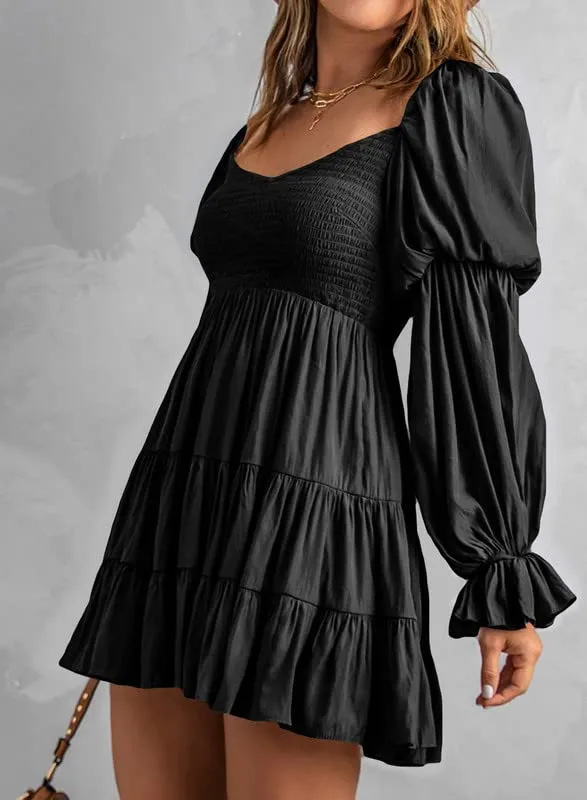 Baby Doll sexy ruffle Off Shoulder Mini Dress