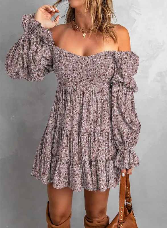 Baby Doll sexy ruffle Off Shoulder Mini Dress