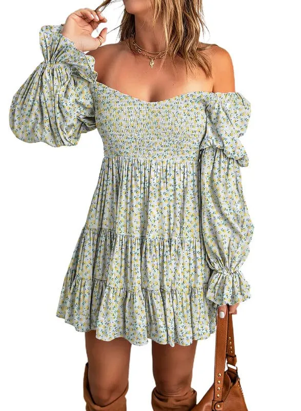 Baby Doll sexy ruffle Off Shoulder Mini Dress