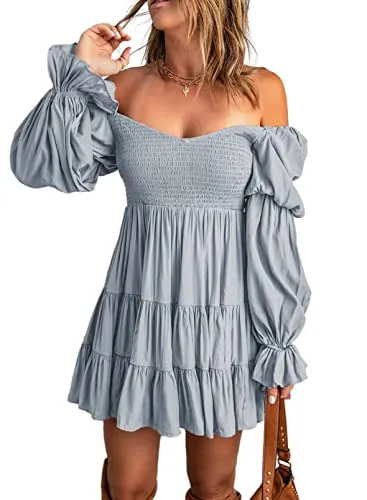 Baby Doll sexy ruffle Off Shoulder Mini Dress