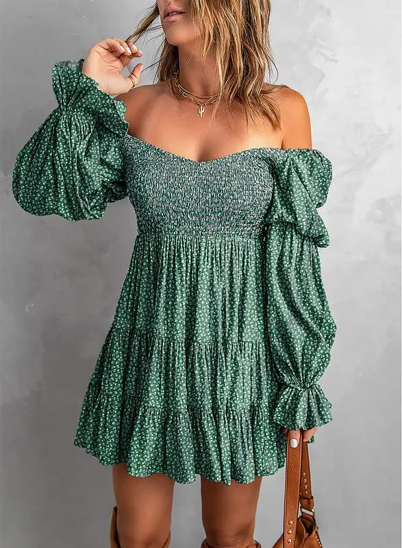 Baby Doll sexy ruffle Off Shoulder Mini Dress