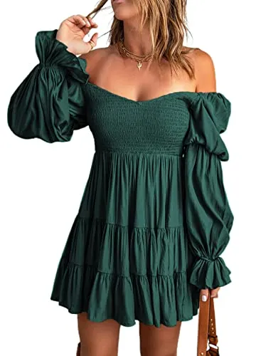 Baby Doll sexy ruffle Off Shoulder Mini Dress