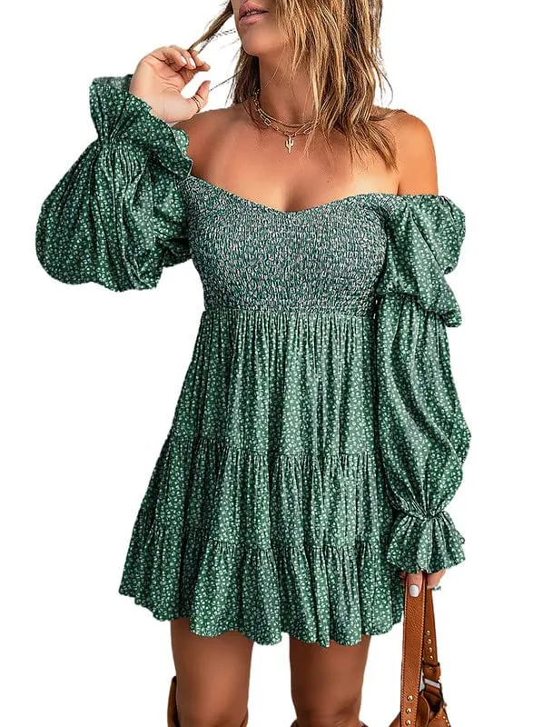 Baby Doll sexy ruffle Off Shoulder Mini Dress