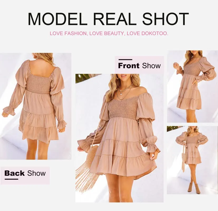 Baby Doll sexy ruffle Off Shoulder Mini Dress