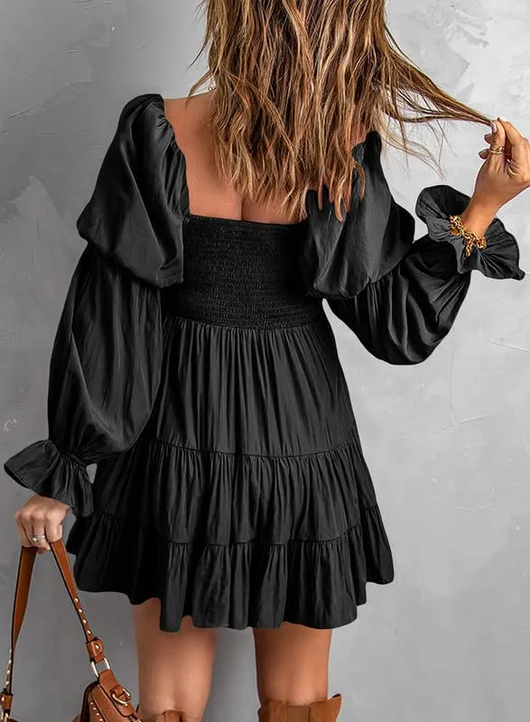 Baby Doll sexy ruffle Off Shoulder Mini Dress