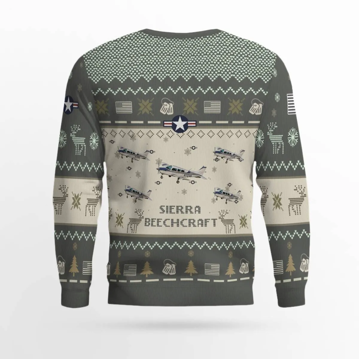 Beechcraft Sierra Aircraft Ugly Sweater, Ugly Sweater Christmas Shirt for Men Dad Veteran