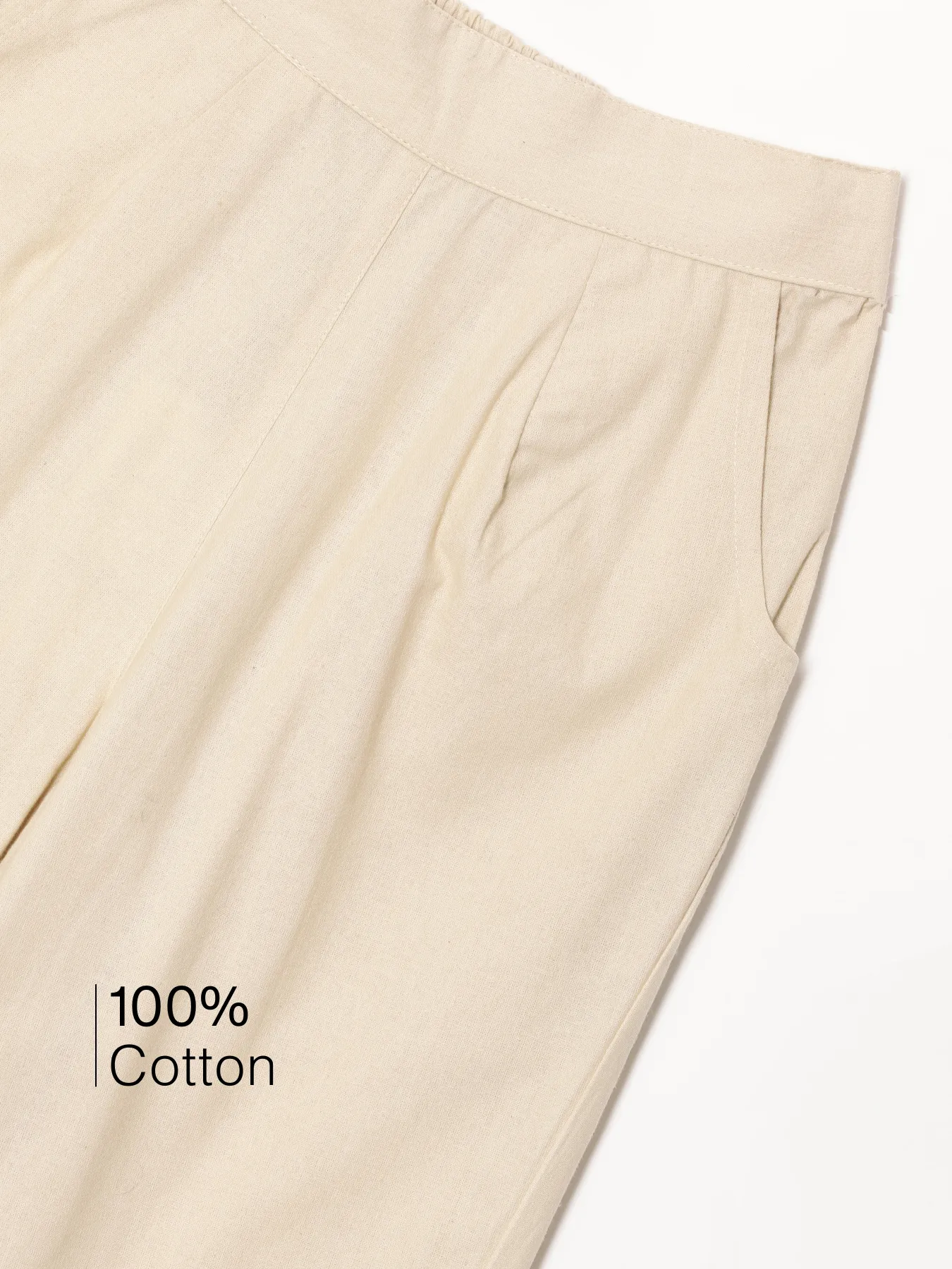 Beige 100% Cotton - Everyday Pants