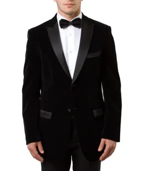 Black 2-Button Men's Velvet Jacket