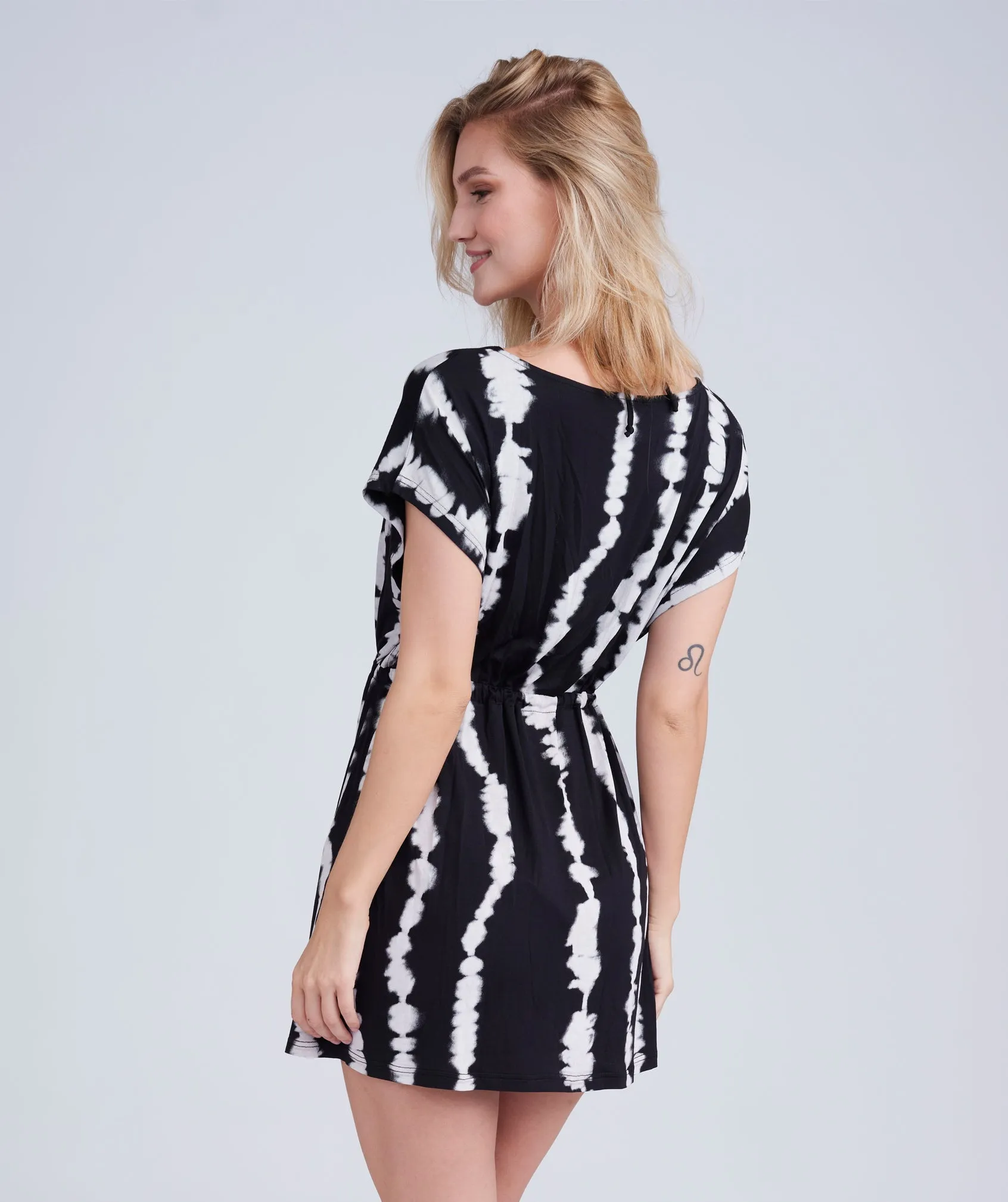 Black/White Stripe Beach Dress