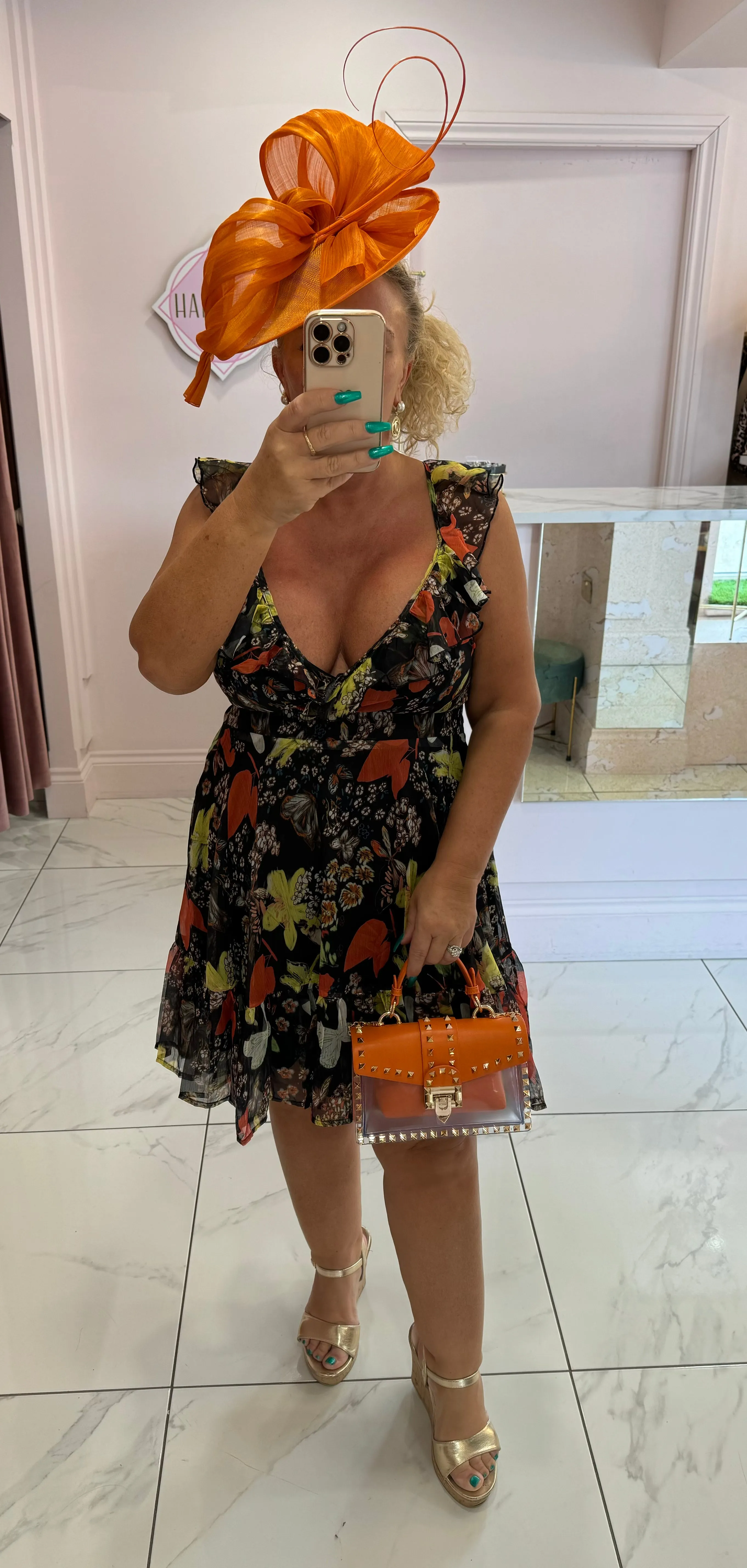 Brielle Black Flower Print Dress