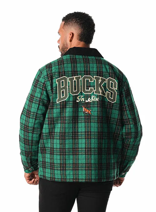 Bucks In Six x The Wild Collective Plaid Milwaukee Bucks Jacket