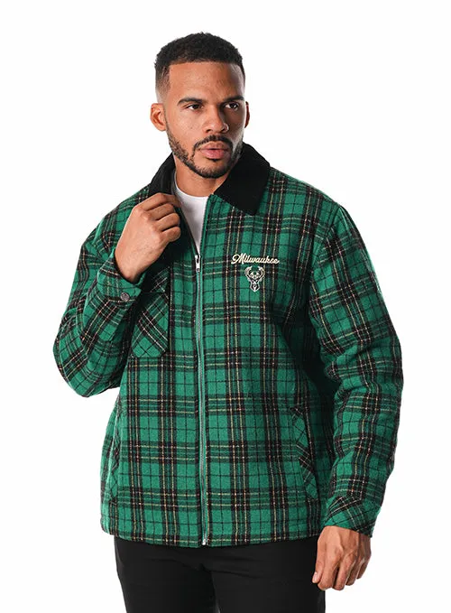 Bucks In Six x The Wild Collective Plaid Milwaukee Bucks Jacket