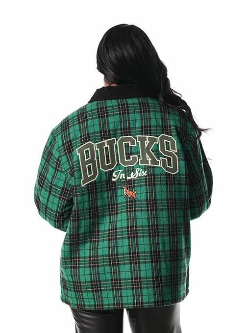 Bucks In Six x The Wild Collective Plaid Milwaukee Bucks Jacket