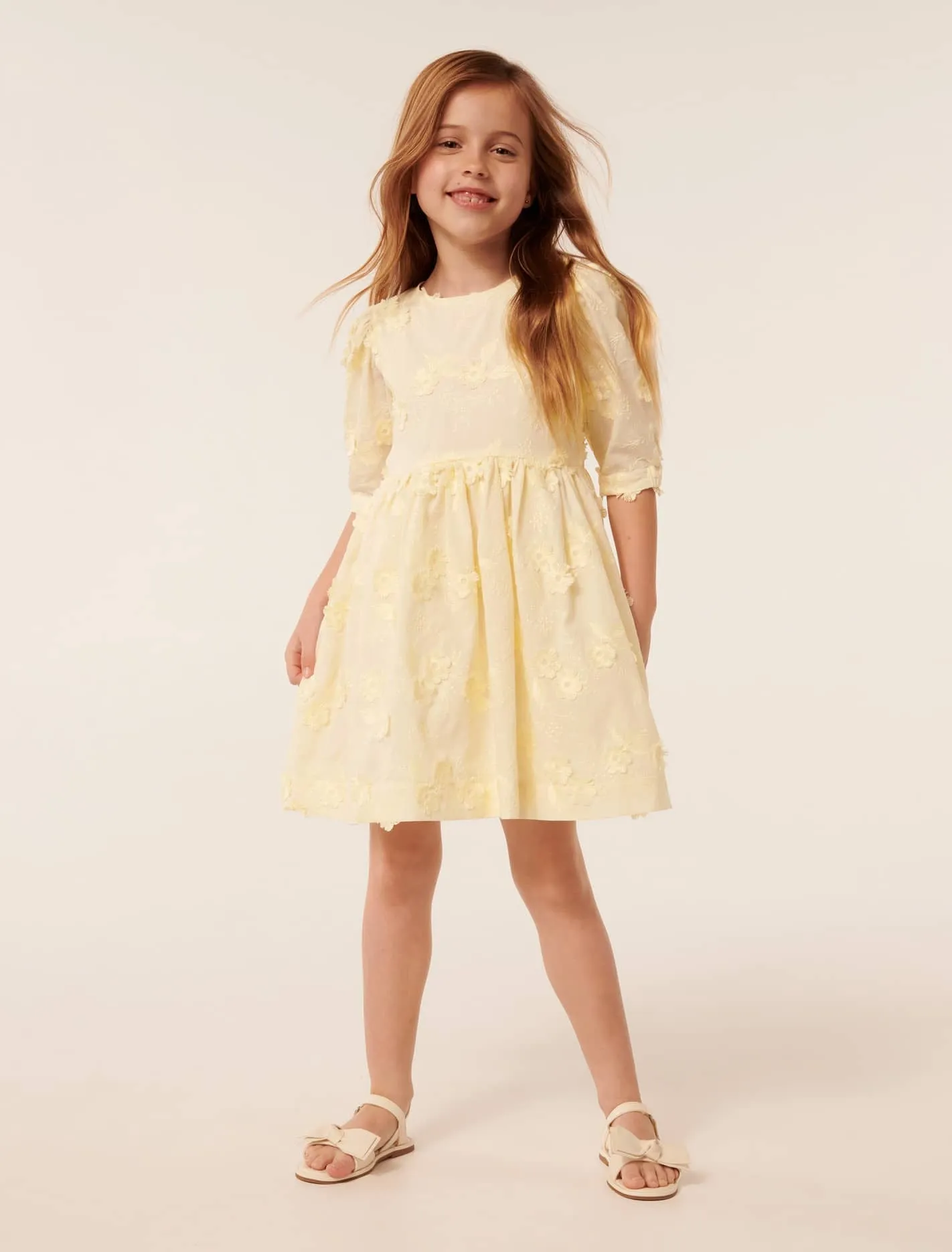 Camille Puff Sleeve Girls Dress