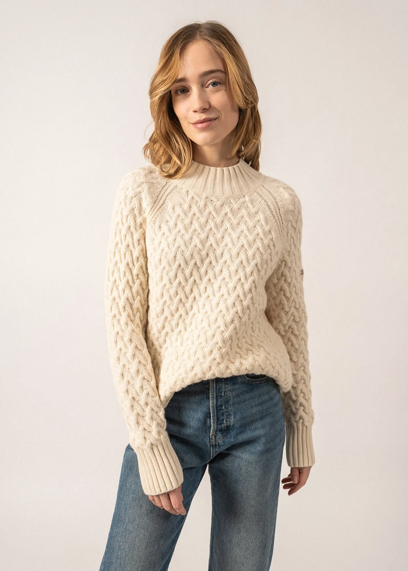 Cardiff High Neck Jumper - in wool (ECUME)