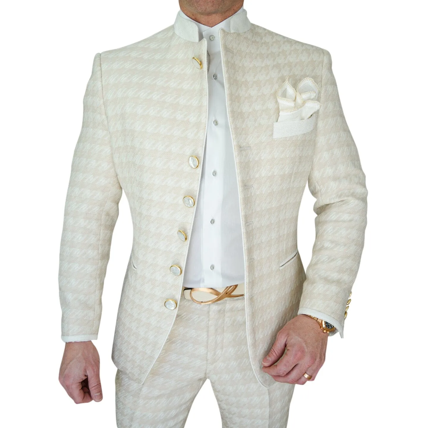 Cashew Crema Houndstooth Mandani Jacket