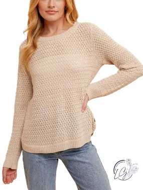 Chic Curve Button Sweater