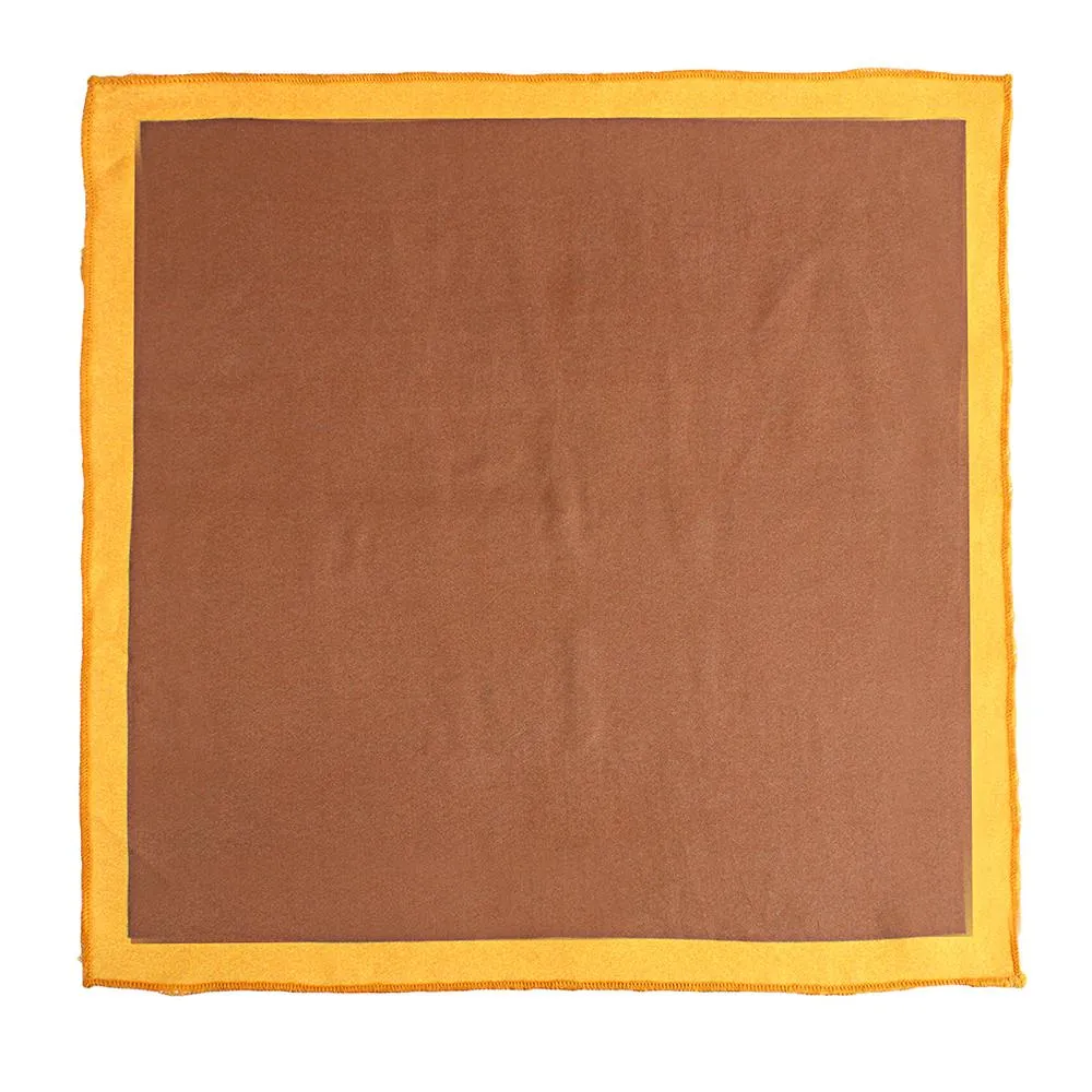 Chokore Chocolate & Orange Silk Pocket Square - Squared line