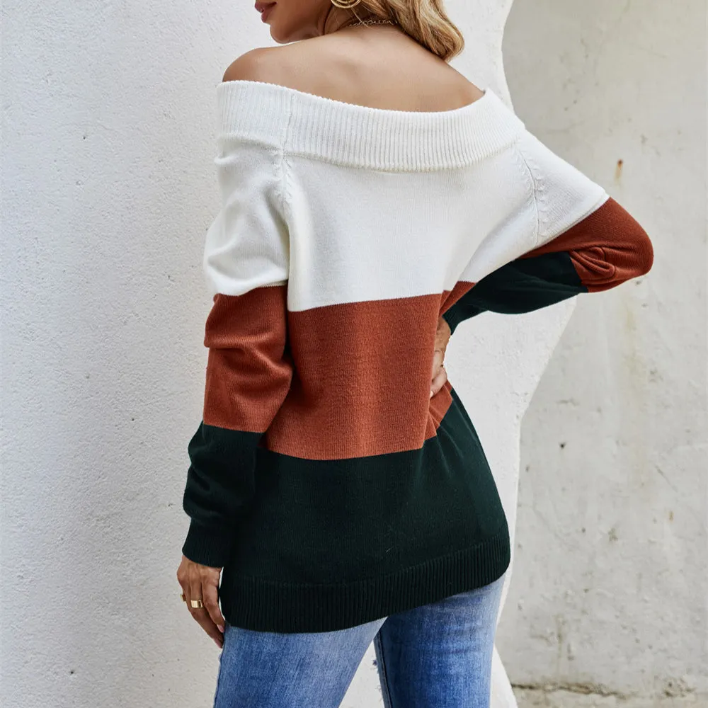 Color Blocking Wholesale Women Sweater