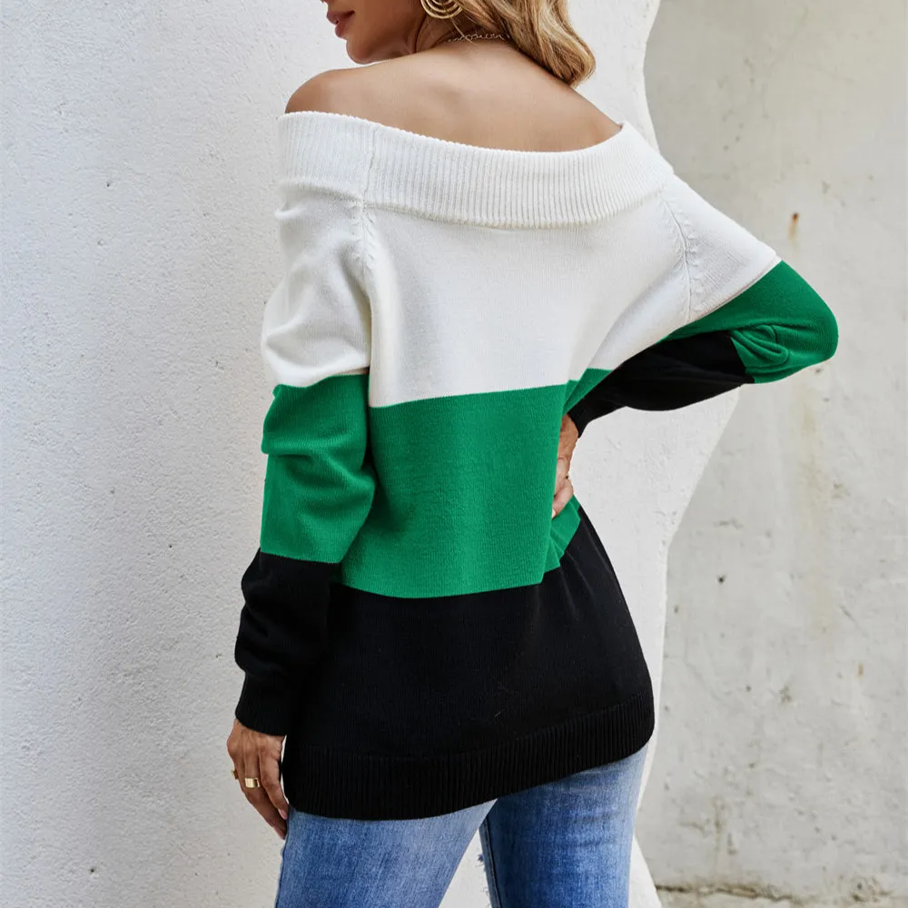 Color Blocking Wholesale Women Sweater