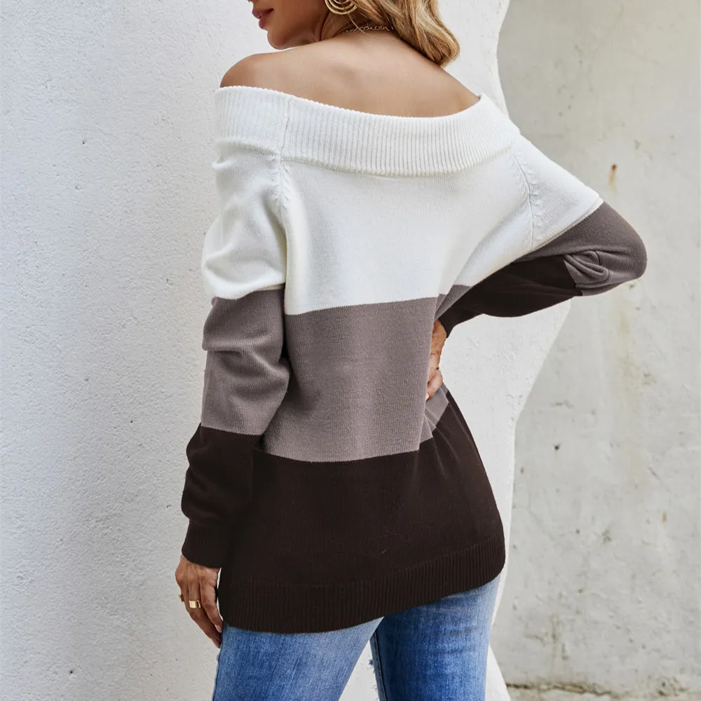 Color Blocking Wholesale Women Sweater