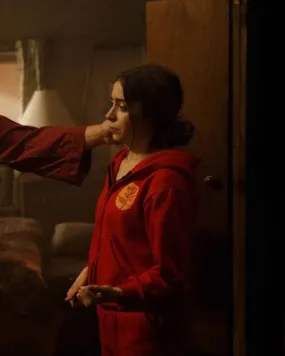 Cristin Milioti Red Cotton Hoodie