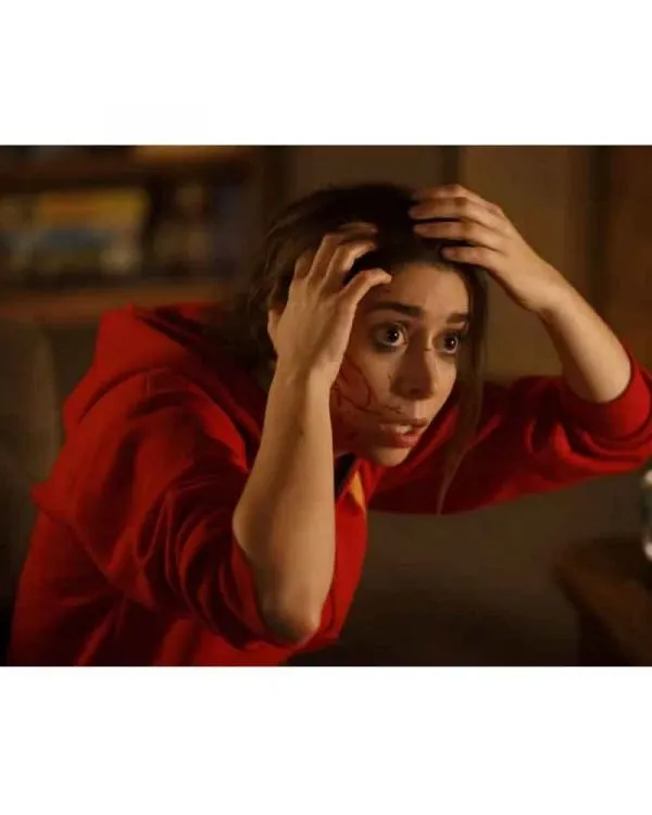 Cristin Milioti Red Cotton Hoodie