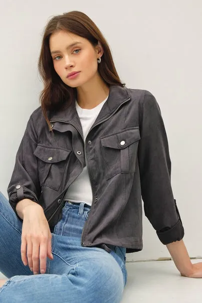 CROPPED UTILITY SAFARI JACKET