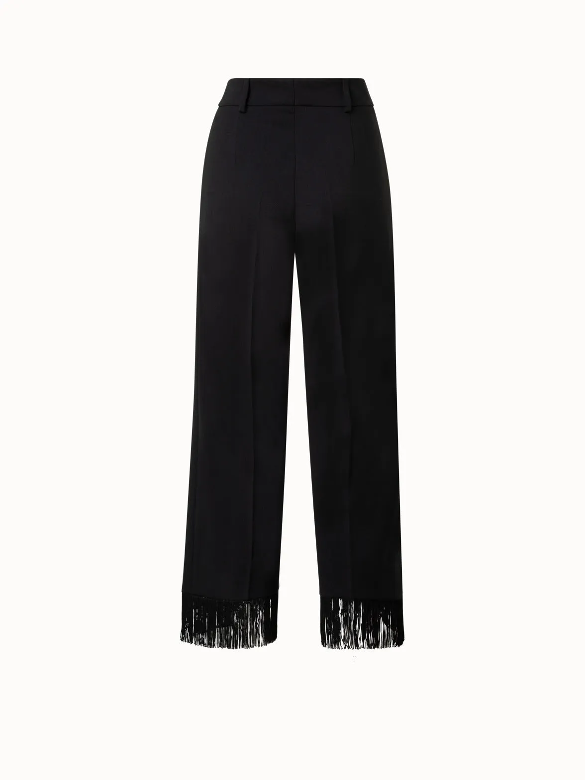 Cropped Wide Leg Pants with Fringes