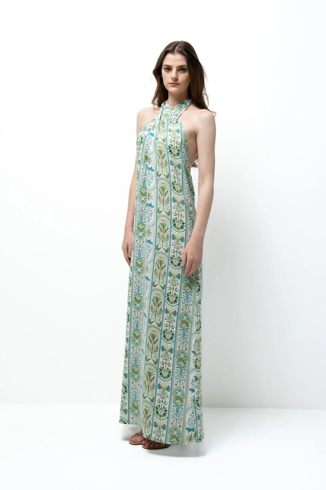 CROSS NECK MAXI DRESS