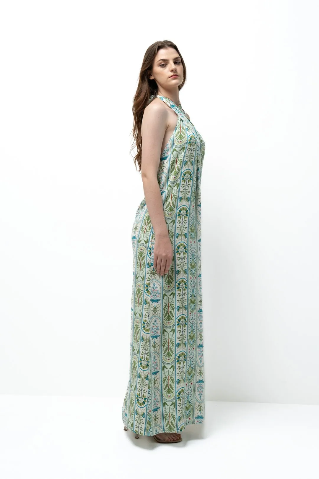 CROSS NECK MAXI DRESS