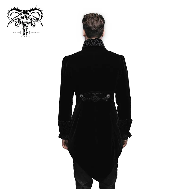 CT02201 western fashion gothic embroidered collar black men velveteen Tuxedo