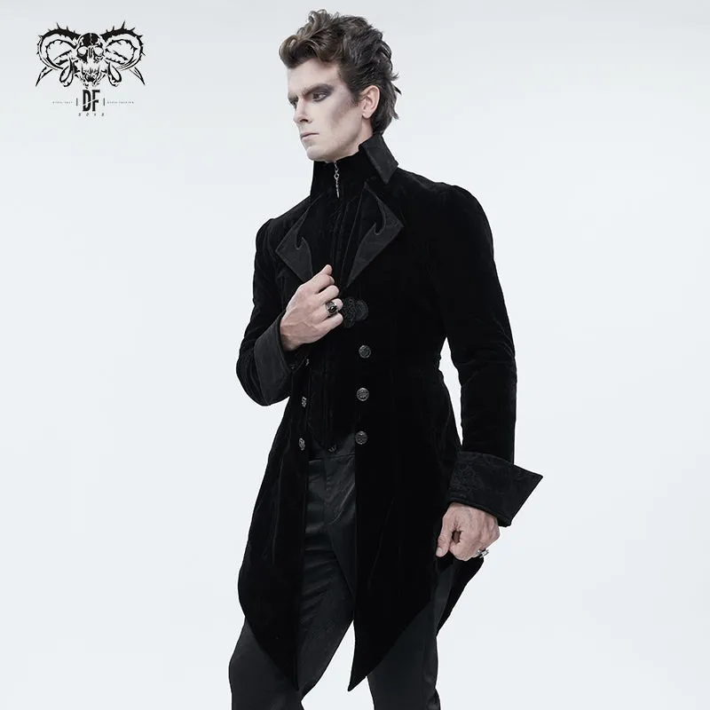 CT02201 western fashion gothic embroidered collar black men velveteen Tuxedo