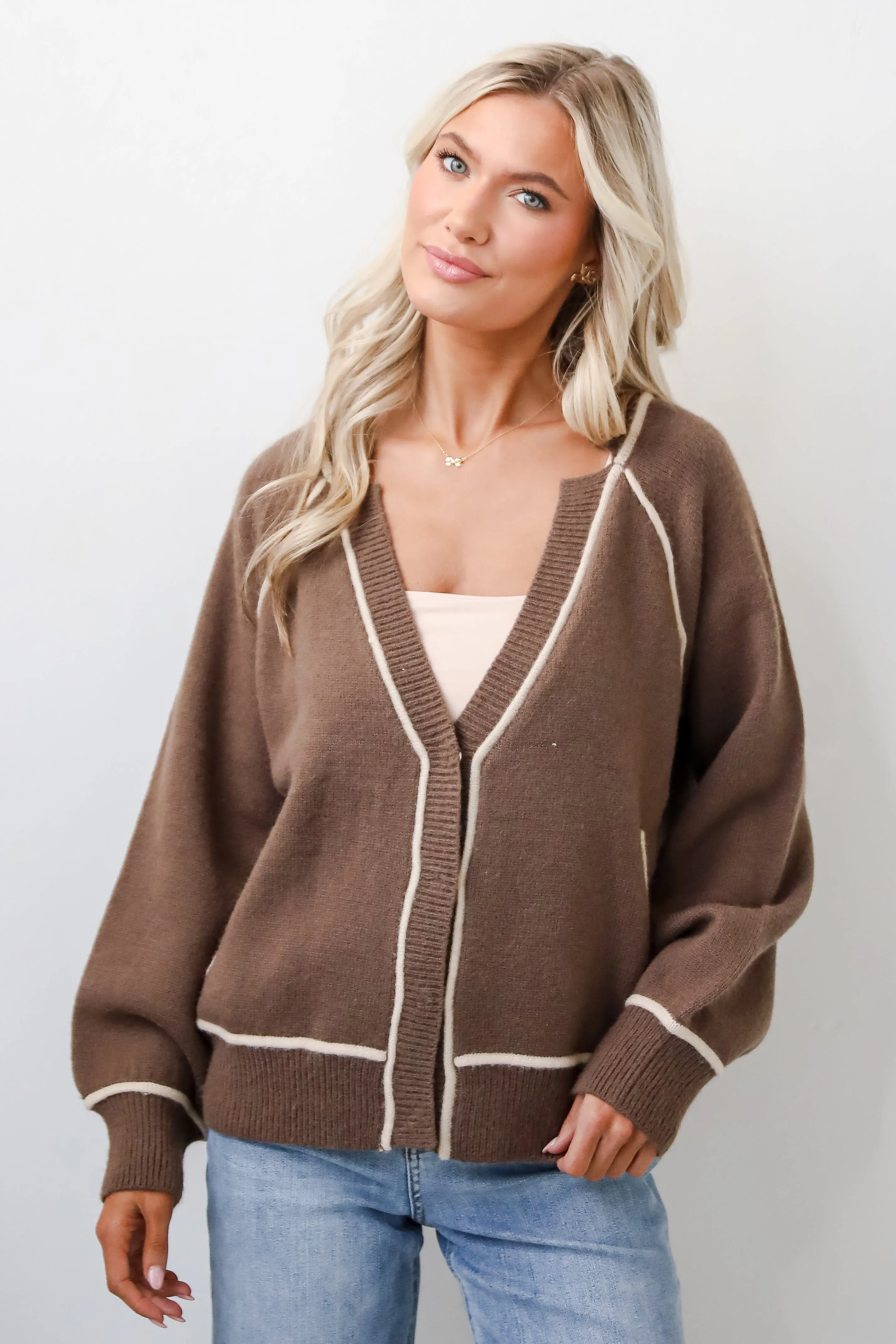 Cuddle Up Close Mocha Sweater Cardigan