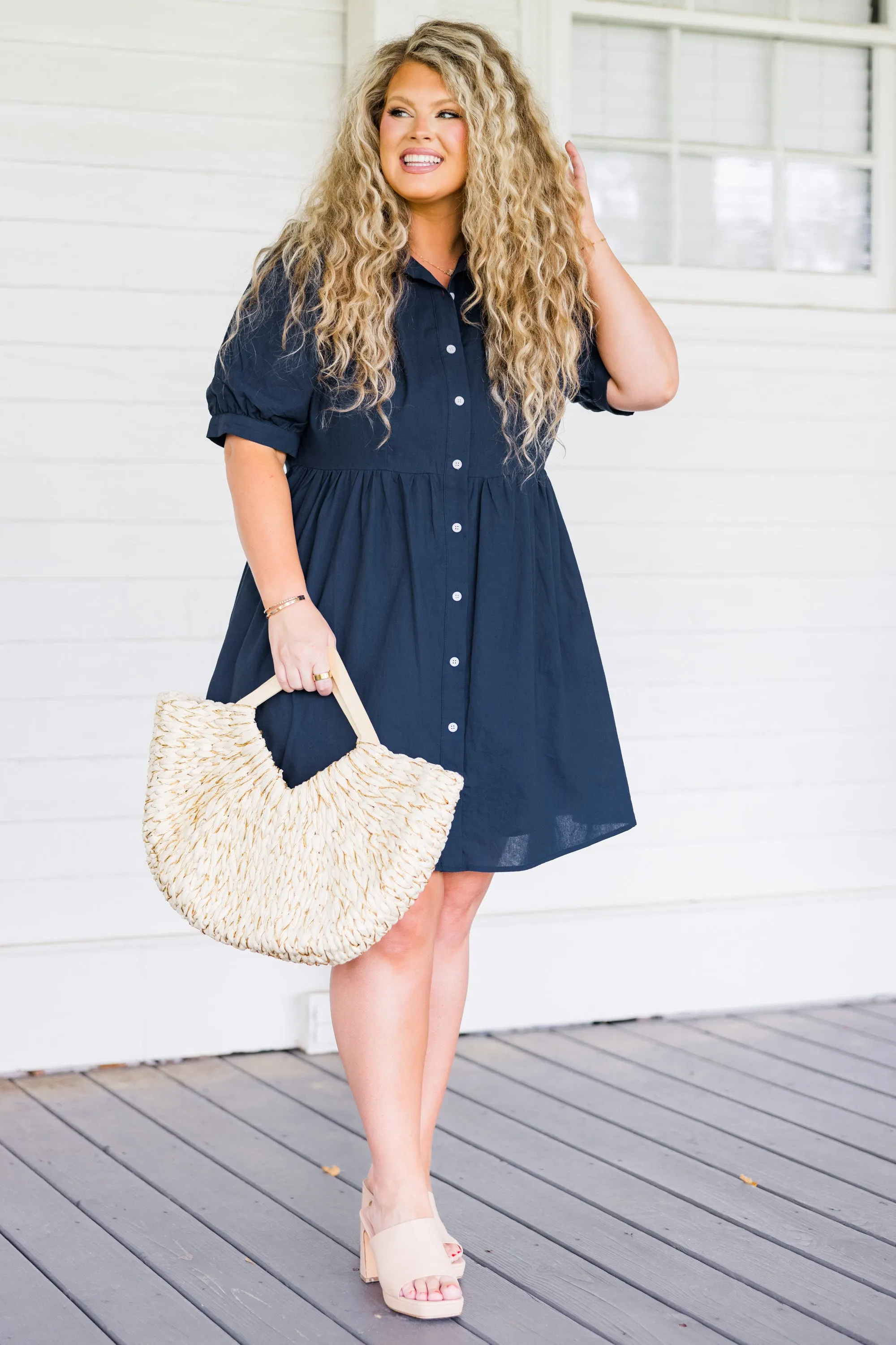 Destined To Impress Dress, Navy