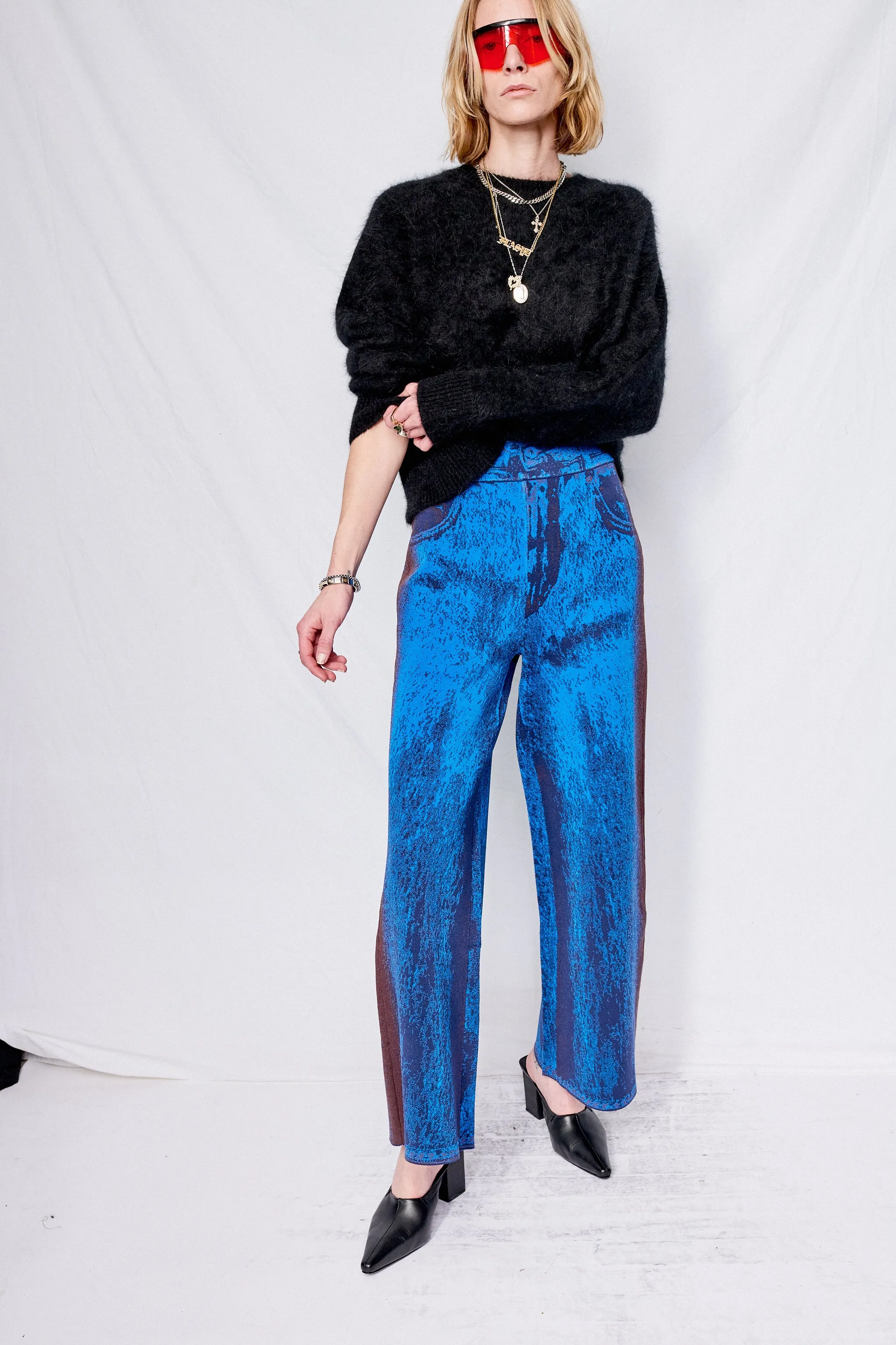 Electric Blue Zahra Wide Leg Pants