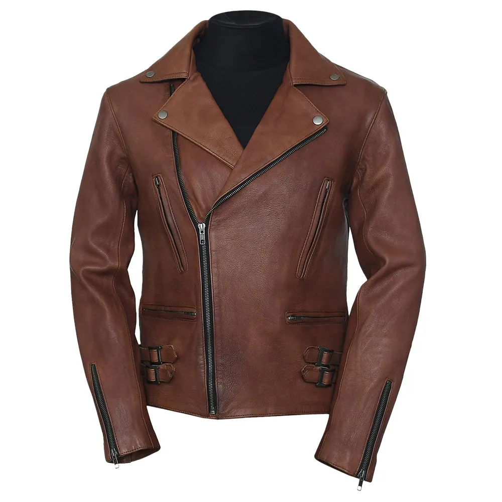 Frisco Motorcycle Easy Rider Brown Leather Jacket