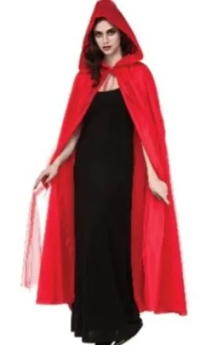 Full Length Red Hooded Cape