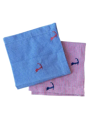 Gingham Seersucker Cape Cod Dinner Napkins