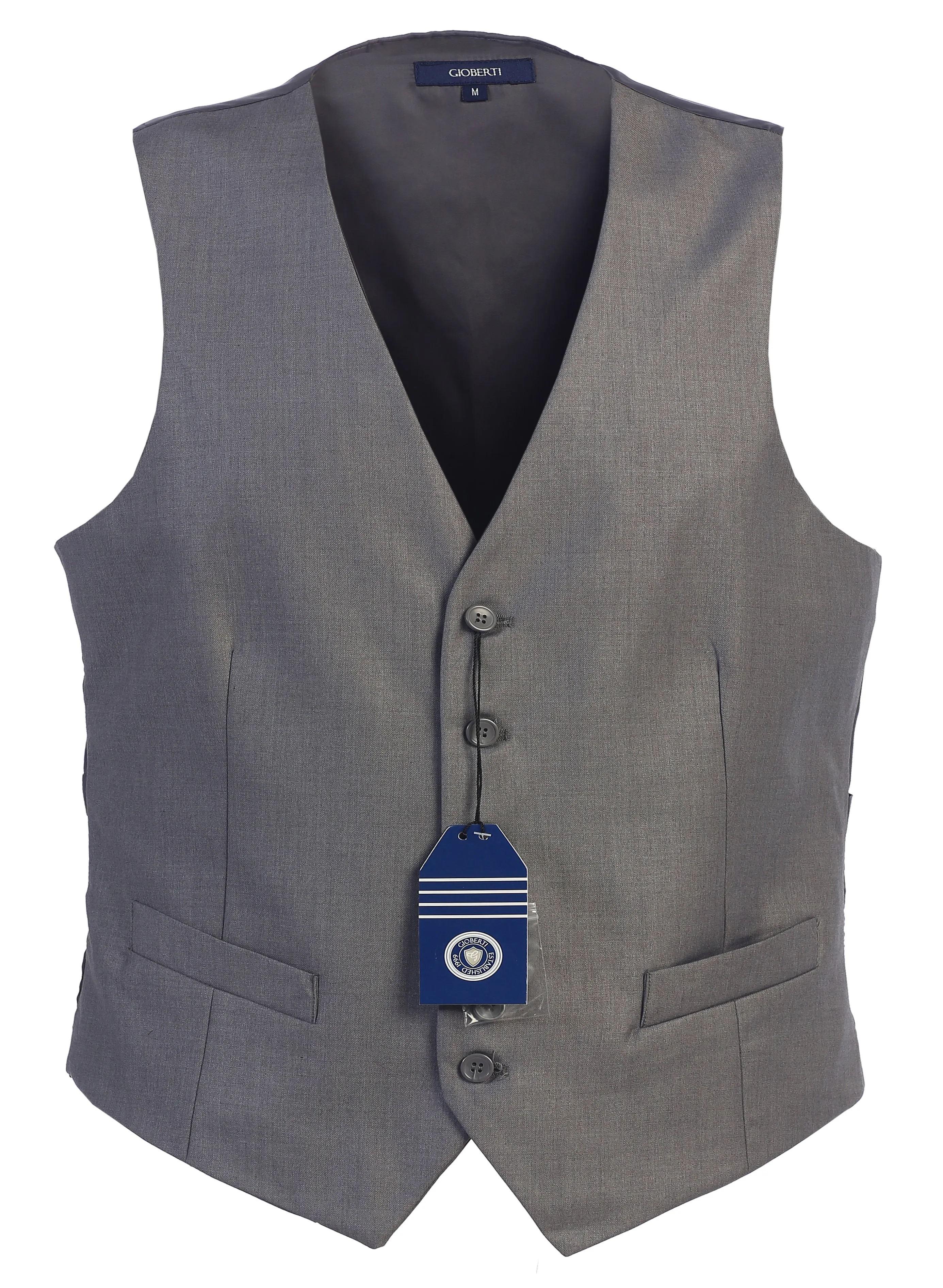 Gioberti Men's Gray Formal Suit Vest