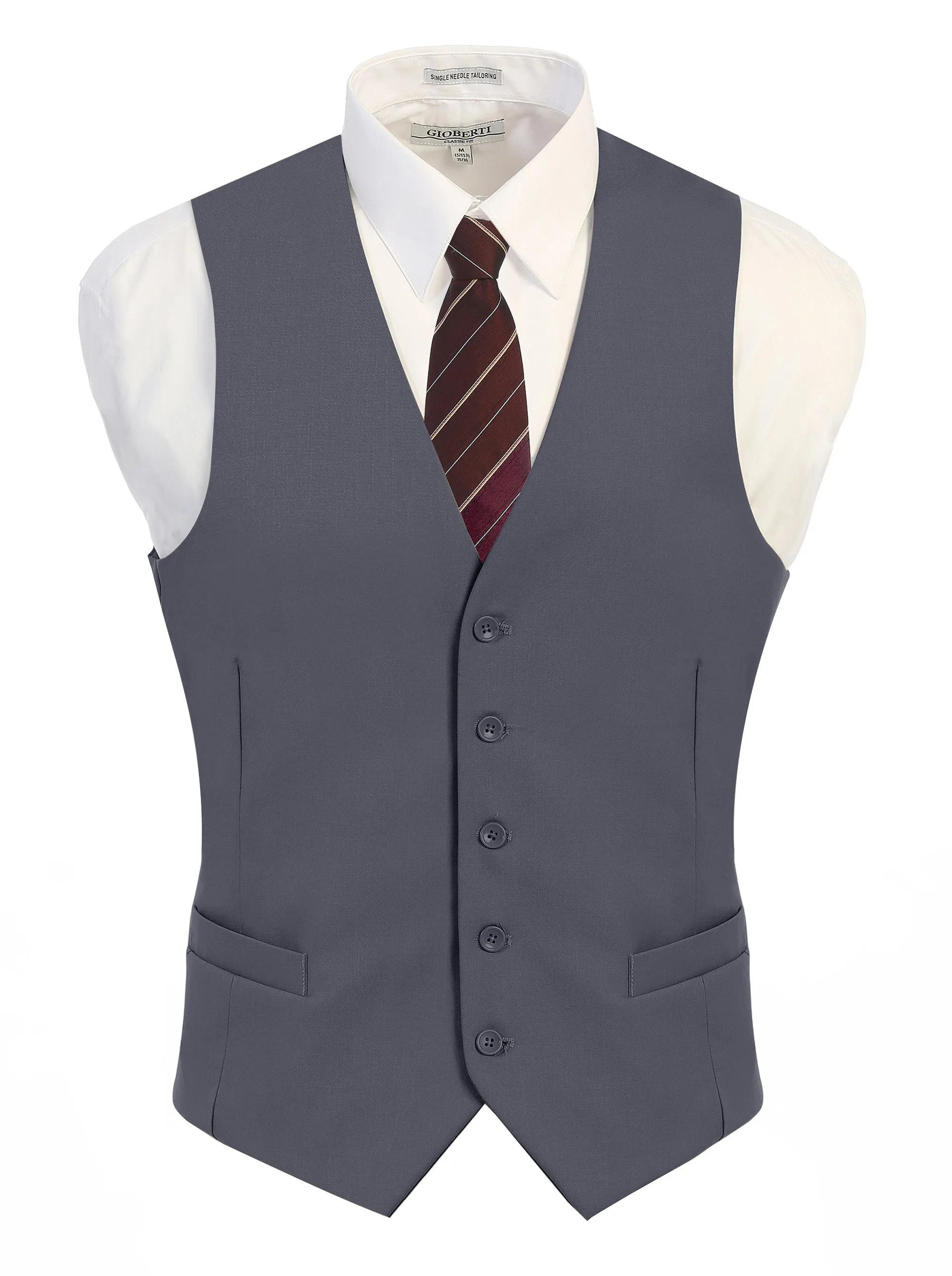 Gioberti Men's Gray Formal Suit Vest