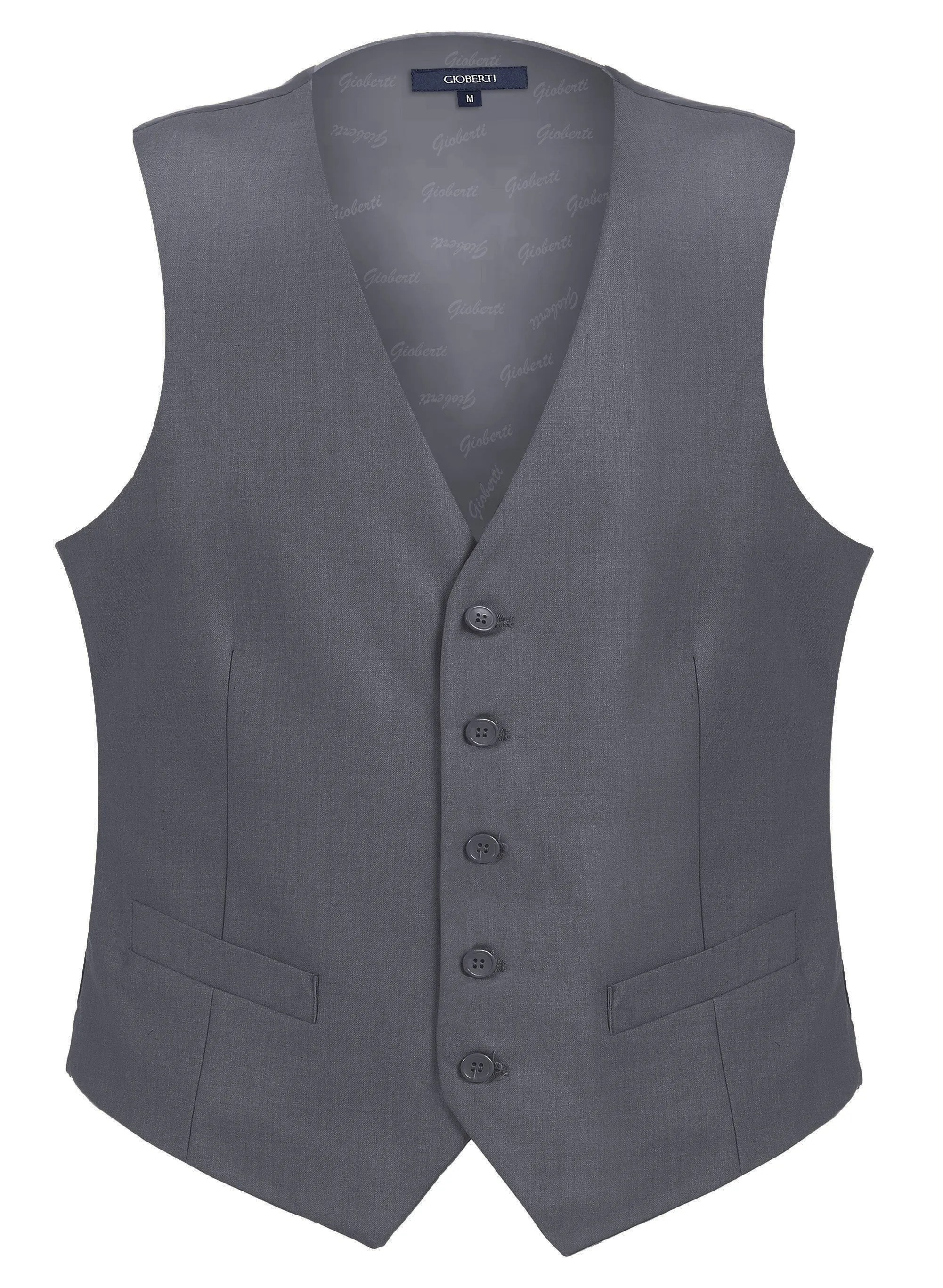 Gioberti Men's Gray Formal Suit Vest