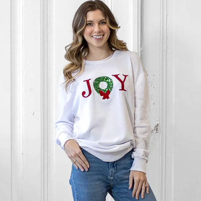 Grand Joy Wreath Sequin Sweatshirt