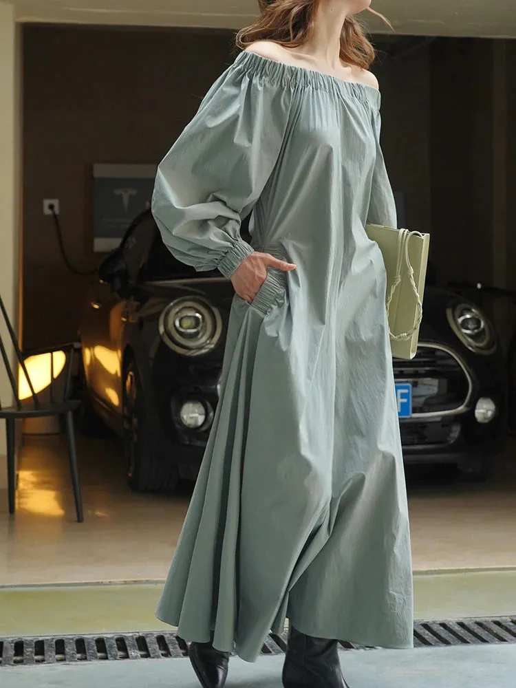 HEYFANCYSTYLE Elegant Off-Shoulder Puff Sleeve Dress